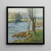 Paesaggio francese con corso d'acqua - Gustave Albert — quadro incorniciato alla parete