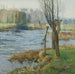 Paesaggio francese con corso d'acqua - Gustave Albert — vista dell’opera