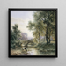 Paesaggio ricco di alberi con un ponte di pietra su un fiume - Willem Roelofs — presentazione a parete dell’opera