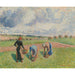 Riproduzione del dipinto di contadine che raccolgono erbe, Éragny - Camille Pissarro