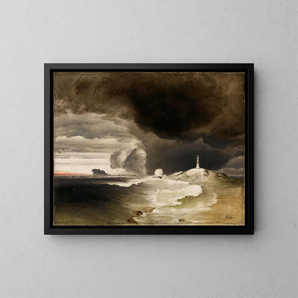 Faro sulla costa norvegese - Peder Balke — quadro incorniciato alla parete