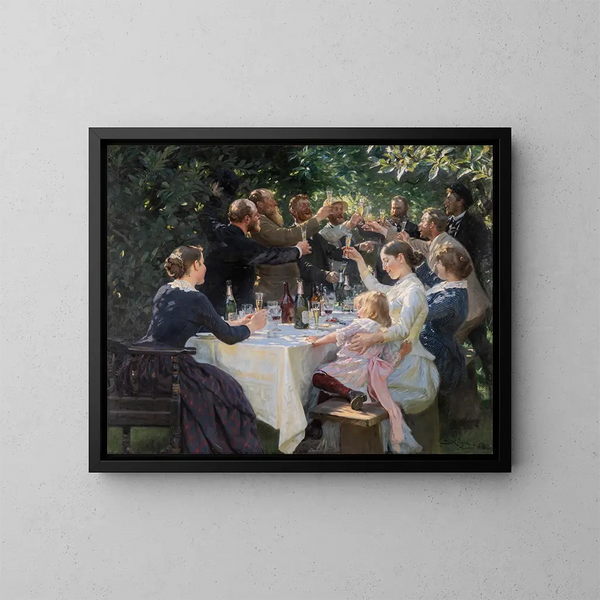Hip Hip Hourra, festa degli artisti a Skagen - Peder Severin Krøyer — quadro incorniciato alla parete