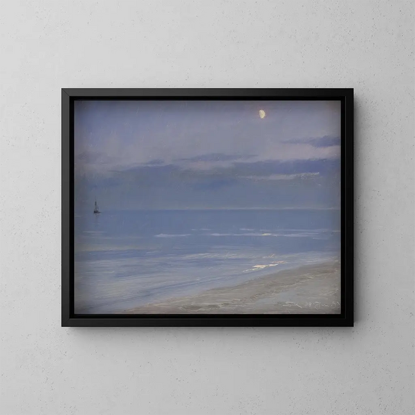 Spiaggia di Skagen alla luce della luna - Peder Severin Krøyer — quadro incorniciato alla parete