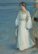 Soirée d'été sur la plage de Skagen Portrait de l'épouse de l'artiste - Peder Severin Krøyer — vista dell’opera