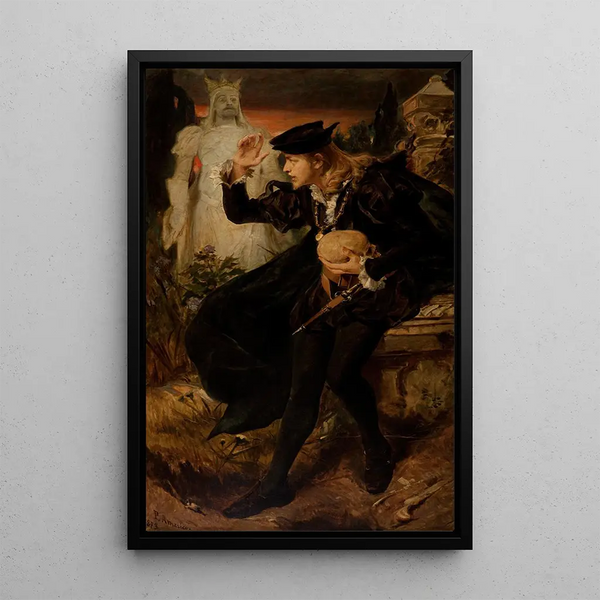 La visione di Hamlet - Pedro Américo — quadro incorniciato alla parete