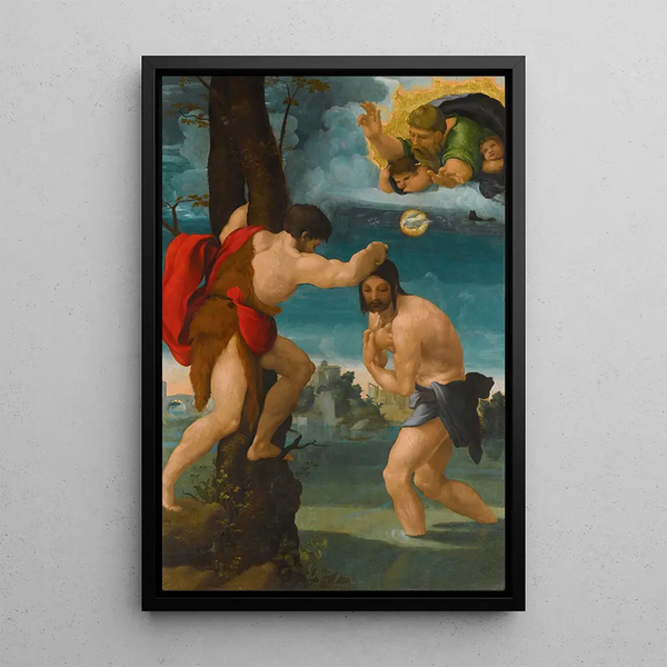 Le baptême du Christ - Pedro Machuca — quadro incorniciato alla parete