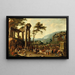 Un paesaggio italianizzante con una scena di mercato - Peeter van Bredael — quadro incorniciato alla parete