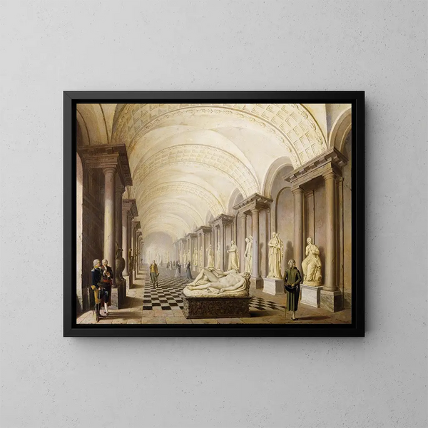 La Galerie des Muses au Musée Royal du Palais Royal de Stockholm - Pehr Hilleström — quadro incorniciato alla parete
