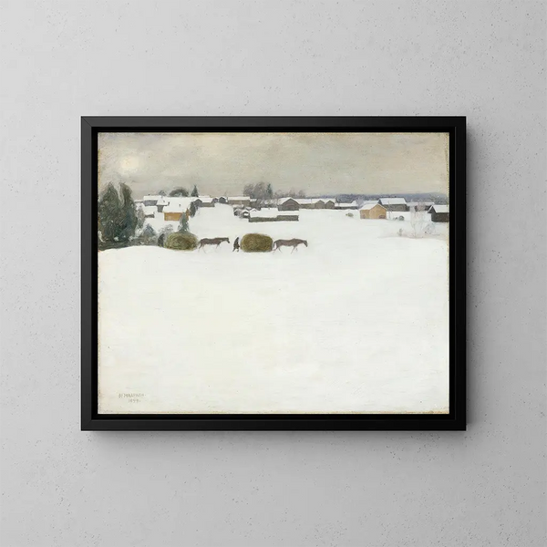 Caricamento di fieno - Pekka Halonen — quadro incorniciato alla parete