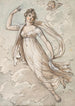 Donna fluttuante nel cielo osservata da un cherubino - Peltro William Tomkins — vista dell’opera