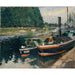Riproduzione del dipinto Péniches à Pontoise - Camille Pissarro