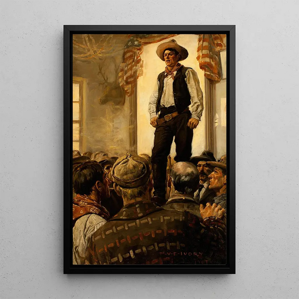 Réunion au Klondike - Percy van Eman Ivory — quadro incorniciato alla parete