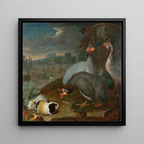 Perlhühner avec cochons d'Inde - Philipp Ferdinand de Hamilton