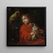 Perroquet osservando un ragazzo con una scimmia - Jacob Van Oost — quadro incorniciato alla parete