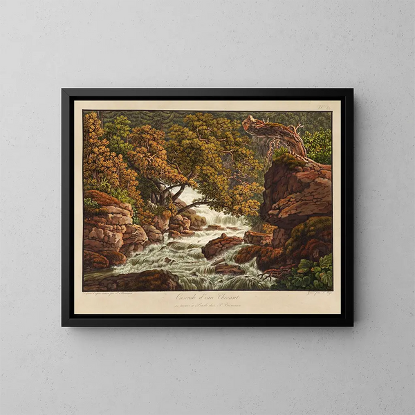 Cascata d'acqua Chéret - Peter Birmann — quadro incorniciato alla parete