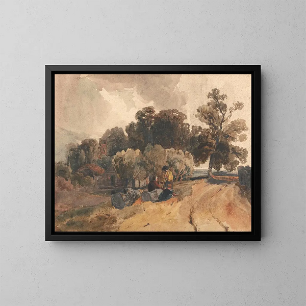 Sul bordo del sentiero - Peter DeWint — quadro incorniciato alla parete