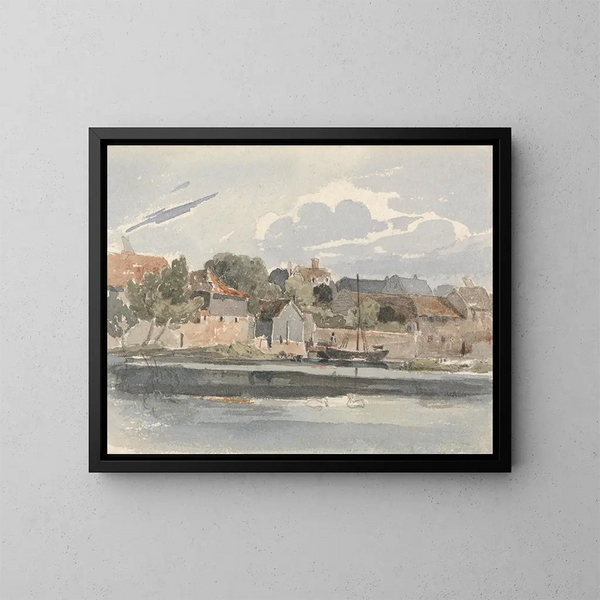 Vista sul Tamigi a Kingston - Peter DeWint — quadro incorniciato alla parete