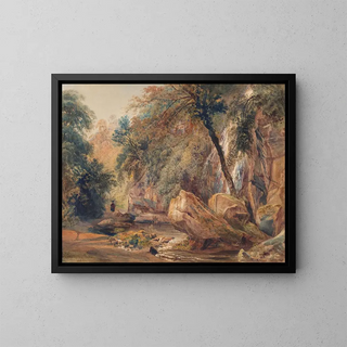 Peter De Wint - Waterfall in the Dingle at Badger Hall.webp