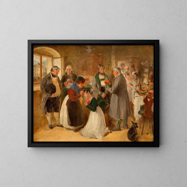 Benedizione della madre - Peter Fendi — quadro incorniciato alla parete