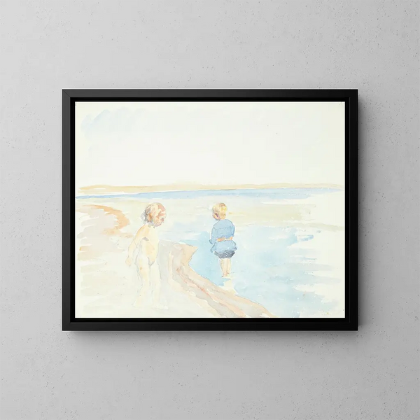 Brûlé sulla spiaggia - Peter Hansen — quadro incorniciato alla parete