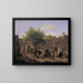 Immagine della vita in una fattoria del Sjælland a mezzogiorno - Peter Julius Larsen — quadro incorniciato alla parete