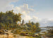 Figures sur un chemin de campagne à côté d'un château en ruine - Peter Ludwig Kühnen — vista dell’opera