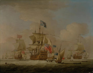 Men of War e un Sloop - Peter Monamy — vista dell’opera