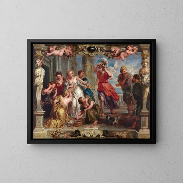 Achille scoperto da Ulisse tra le ragazze di Lycomède - Peter Paul Rubens — quadro incorniciato alla parete