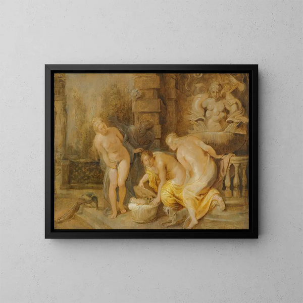 La scoperta del bambino Érichthonios da parte delle ragazze di Cécrops - Peter Paul Rubens — quadro incorniciato alla parete