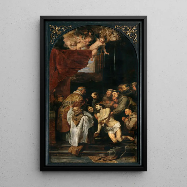 La Dernière Communion de Saint François d'Assise - Peter Paul Rubens — quadro incorniciato alla parete