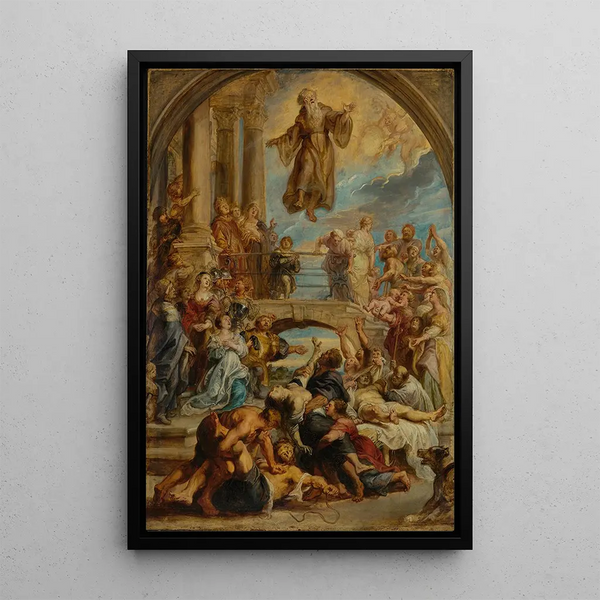 Les Miracles de Saint François de Paule - Peter Paul Rubens — quadro incorniciato alla parete