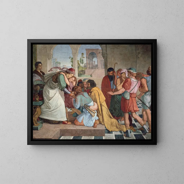 Joseph si rivela ai suoi fratelli - Peter von Cornelius — quadro incorniciato alla parete
