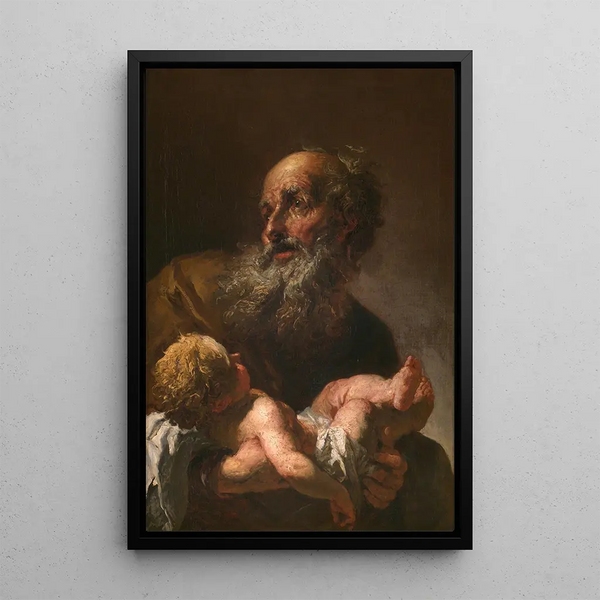 Siméon con il Bambino Gesù - Petr Brandl — quadro incorniciato alla parete