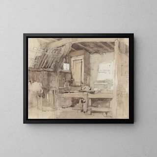 Angolo dell'officina di falegnameria della casa Klingelbeek a Oosterbeek - Petrus Franciscus Greive — quadro incorniciato alla parete