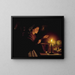 Una scena di mercato alla luce delle candele - Petrus van Schendel — quadro incorniciato alla parete