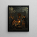 Un mercato di verdure al chiaro di luna - Petrus van Schendel — quadro incorniciato alla parete