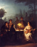 Una serata estiva con lampada e luce della luna - Petrus van Schendel — vista dell’opera