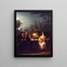 Una serata estiva con lampada e luce della luna - Petrus van Schendel — quadro incorniciato alla parete