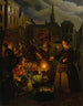 Mercato di verdure al chiaro di luna sulla Grote Markt a L'Aia - Petrus van Schendel — vista dell’opera