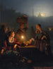 Acquistare frutta e verdura al mercato notturno - Petrus van Schendel — vista dell’opera