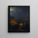 Mercato olandese al chiaro di luna - Petrus van Schendel — quadro incorniciato alla parete