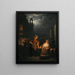 Mercato notturno di Rotterdam - Petrus van Schendel — quadro incorniciato alla parete