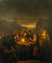 Le Noordermarkt di notte ad Amsterdam - Petrus van Schendel — vista dell’opera