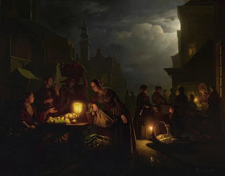 Petrus van Schendel - The candlelit market.webp