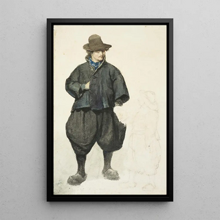 Petrus van der Velden - A man in Marken costume.webp