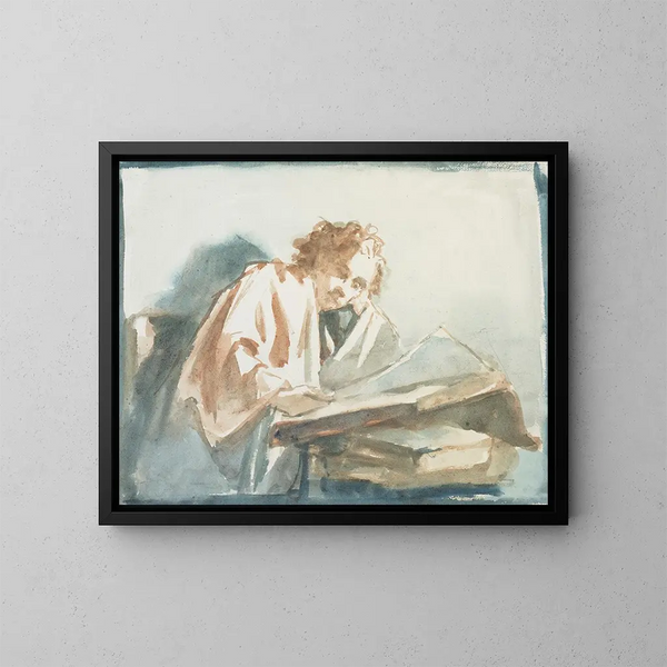 Uno studente - Petrus van der Velden — quadro incorniciato alla parete