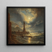 Faro nel porto di Napoli al chiaro di luna - Joseph Rebell — quadro incorniciato alla parete