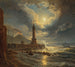 Faro nel porto di Napoli al chiaro di luna - Joseph Rebell — vista dell’opera