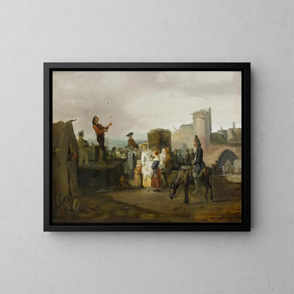 Una fiera di paese - Philibert-Louis Debucourt — quadro incorniciato alla parete