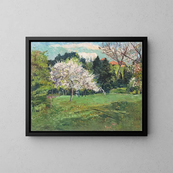 Albero da frutto in fiore - Philipp Franck — quadro incorniciato alla parete
